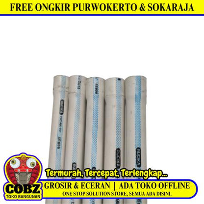 1 1/2 IN x 400 CM / RUCIKA AW Lis Biru Pipa Pralon Paralon PVC Putih Batang