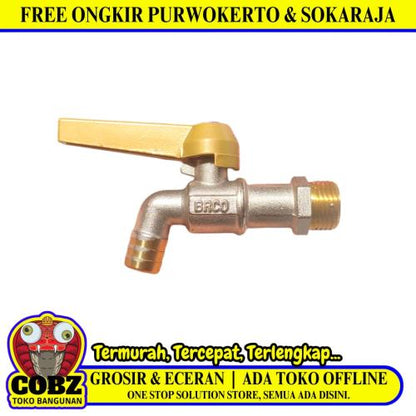 1/2 IN / BRASSCO Kran Air Tembok Taman Bola Ball Valve Stainless