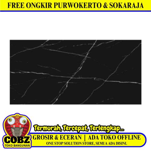 60 CM x 120 CM / SERENITY PARIS BLACK Dinding Kamar Mandi Glossy Dus