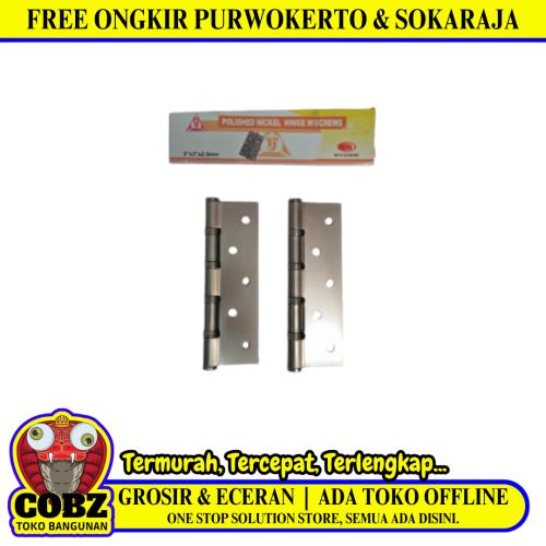 5 IN / TJ Engsel Kupu Kupu Pintu Jendela Hinge Stainless Set