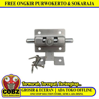 2 IN / EXITO Grendel Kunci Slot Pintu Jendela Stainless