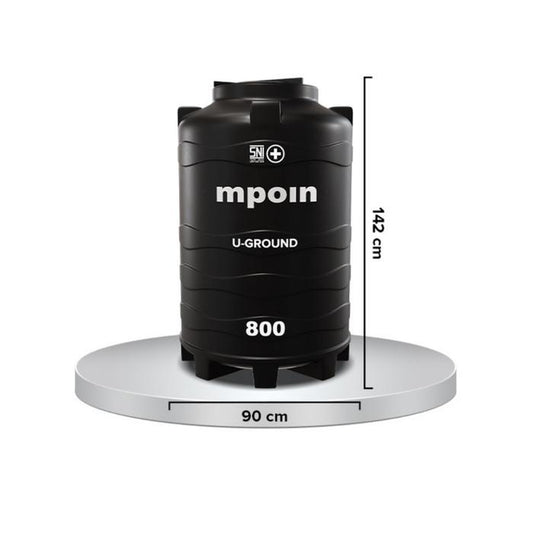 670 L / MPOIN + UGROUND UG800 Water Torrent Tangki Tandon Air PVC HItam + Acc Set