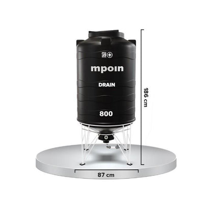 670 L / MPOIN + DRAIN D800 Water Torrent Tangki Tandon Air PVC Silver Stone + Acc Set