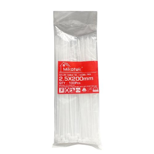 2.5 MM x 200 MM / MIKOTEK Kabel Cable Ties Tali Ripet 20 CM Putih Pack