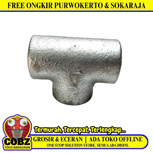 1/2 IN / G Tee Drat Dalam Faucet Tee Fitting Pipa Besi
