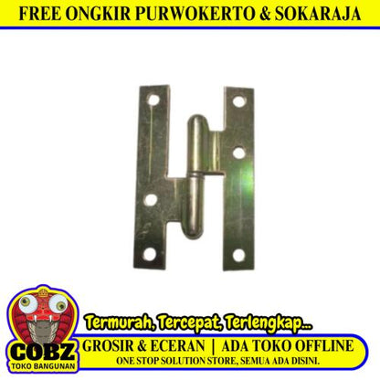 80 MM x 45 MM / TM Engsel H Copot Cabut Patrom Kanan Set