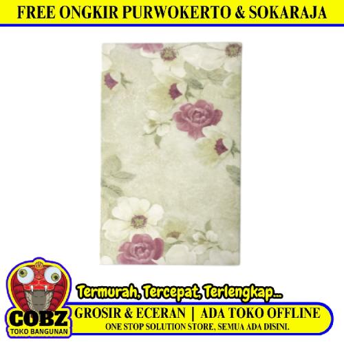 25 CM x 40 CM / UNO FLORITA Keramik Dinding Kamar Mandi Glossy Pink Dus