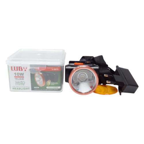 10 WATT / LUBY L-2875 Senter Kepala Lampu LED Headlamp Jauh Dekat Charge