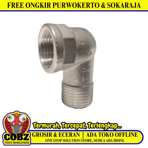 1/2 IN / TM 01 Nepel Knee Kran Drat Luar Dalam Stainless