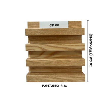 16 CM x 3 M / DL CP-08 Wall Panel Wood WPC PVC Batang