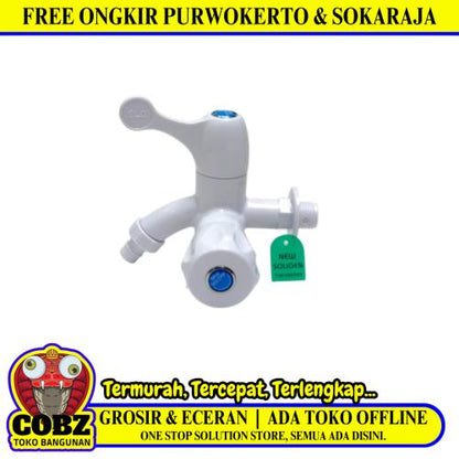1/2 IN / NEW SOLIGEN S13 Kran Air Cabang Double Shower Mesin Cuci PVC