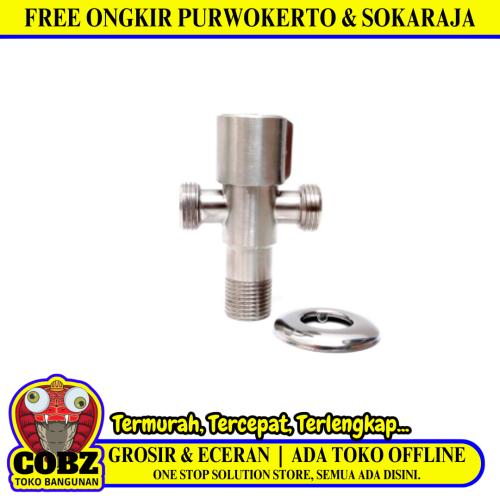 1/2 IN / ONDA 01 Stop Kran Air Cabang Tee Shower Kloset Stainless