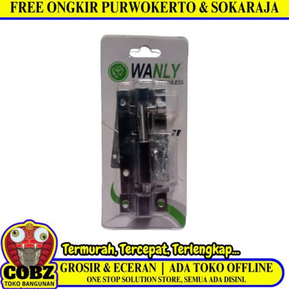 3 IN / WANLY Grendel Kunci Slot Pintu Jendela Stainless