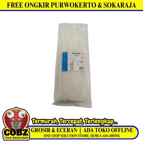 2.5 MM x 200 MM / MASKO Kabel Cable Ties Tali Ripet 22 CM Putih Pack
