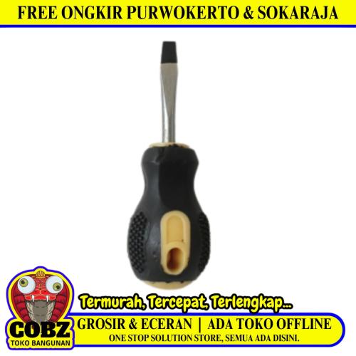 1 1/2 IN / VENUS Obeng Screwdriver One Way Minus Mini Gagang Karet