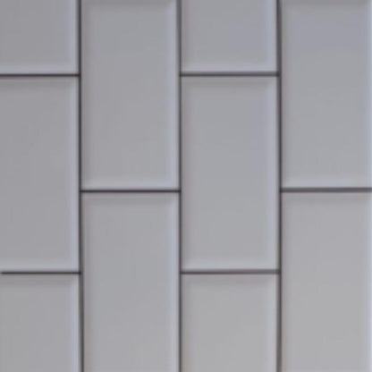 25 CM x 50 CM / UNO Interlaken Keramik Dinding Timbul Glossy White Dus