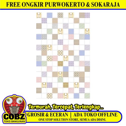 25 CM x 40 CM / UNO ONYX Keramik Dinding Kamar Mandi Glossy White Dus