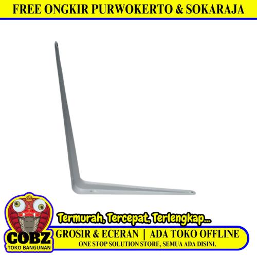 12 IN x 14 IN / TM Siku Rak L Shelf Brackets Penyangga Putih Tipis