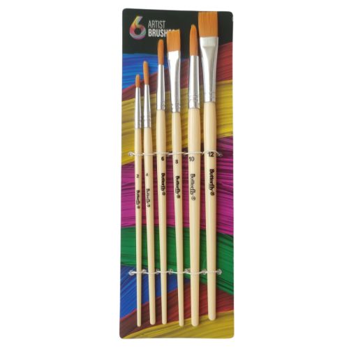 2 MM - 12MM / BUTTERFLY ART 1 Kuas Lukis Tembok Kayu Besi Air Acyrlic Paint Brush Set