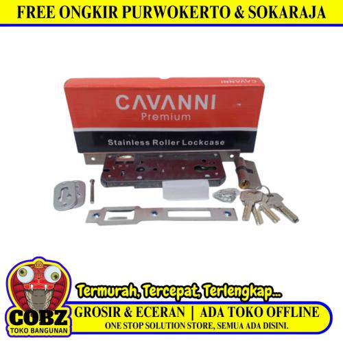 CAVANNI Slot Body Kunci Pintu Roller Pelor 1 Rumah Double Besar Set