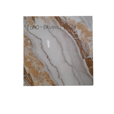 50 CM x 50 CM / UNO DAVINCI Keramik Lantai Rumah Glossy Beige Dus