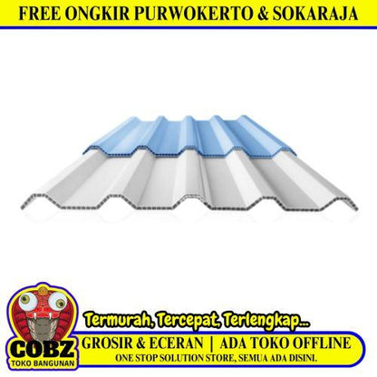 10 MM x 830 MM x 5 M / ALDERON RS 830 Atap U PVC Double Layer White Doff Lembar