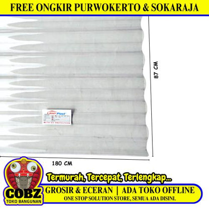 0.75 MM X 80 CM X 180 CM / LASERPLAST Seng Gelombang UV Transparan Lembar