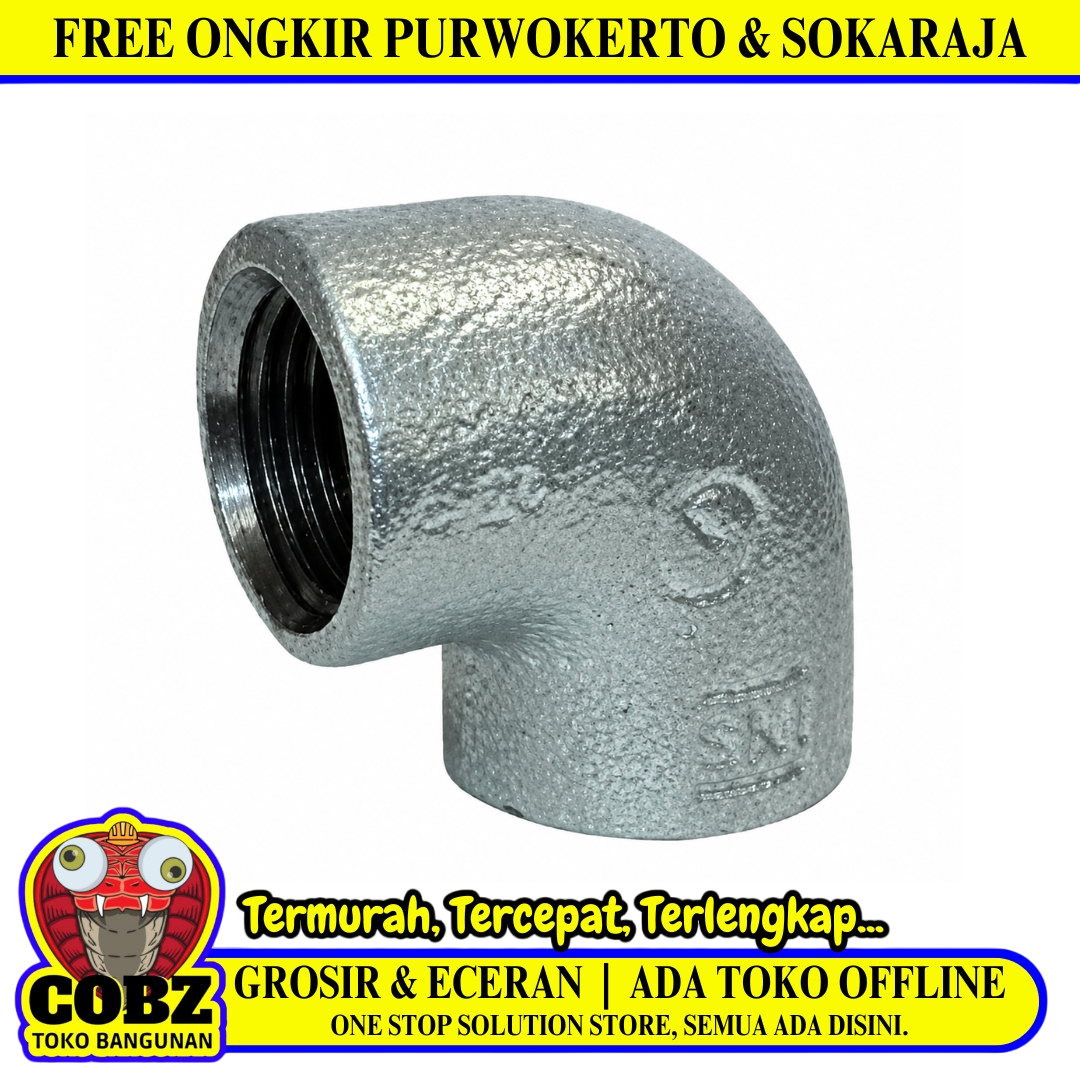 4 IN / G Knee Drat Dalam Keni L Faucet Elbow Fitting Pipa Besi