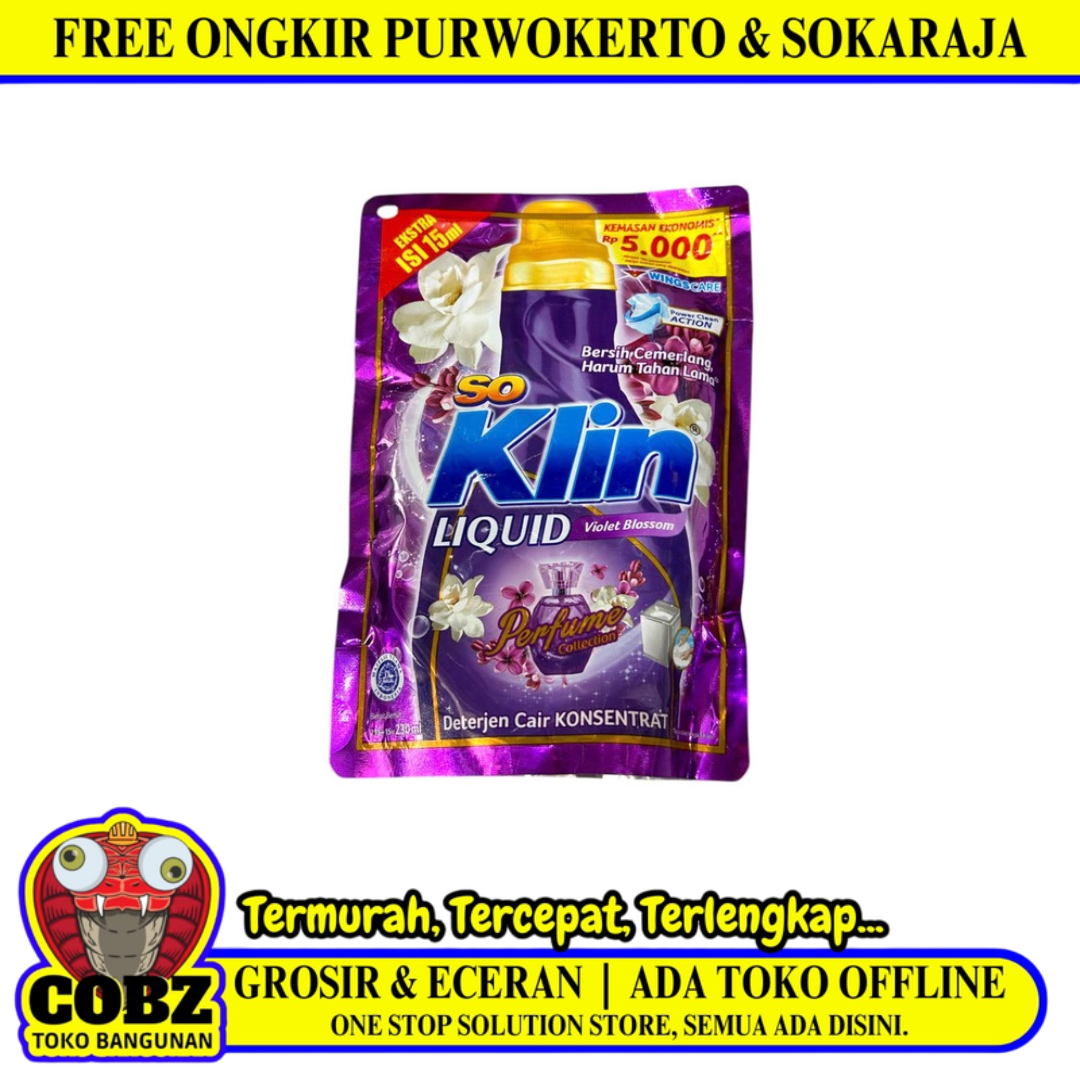 230 G / SOKLIN LIQUID VIOLET BLOSSOM Sabun Cuci Pakaian Pcs