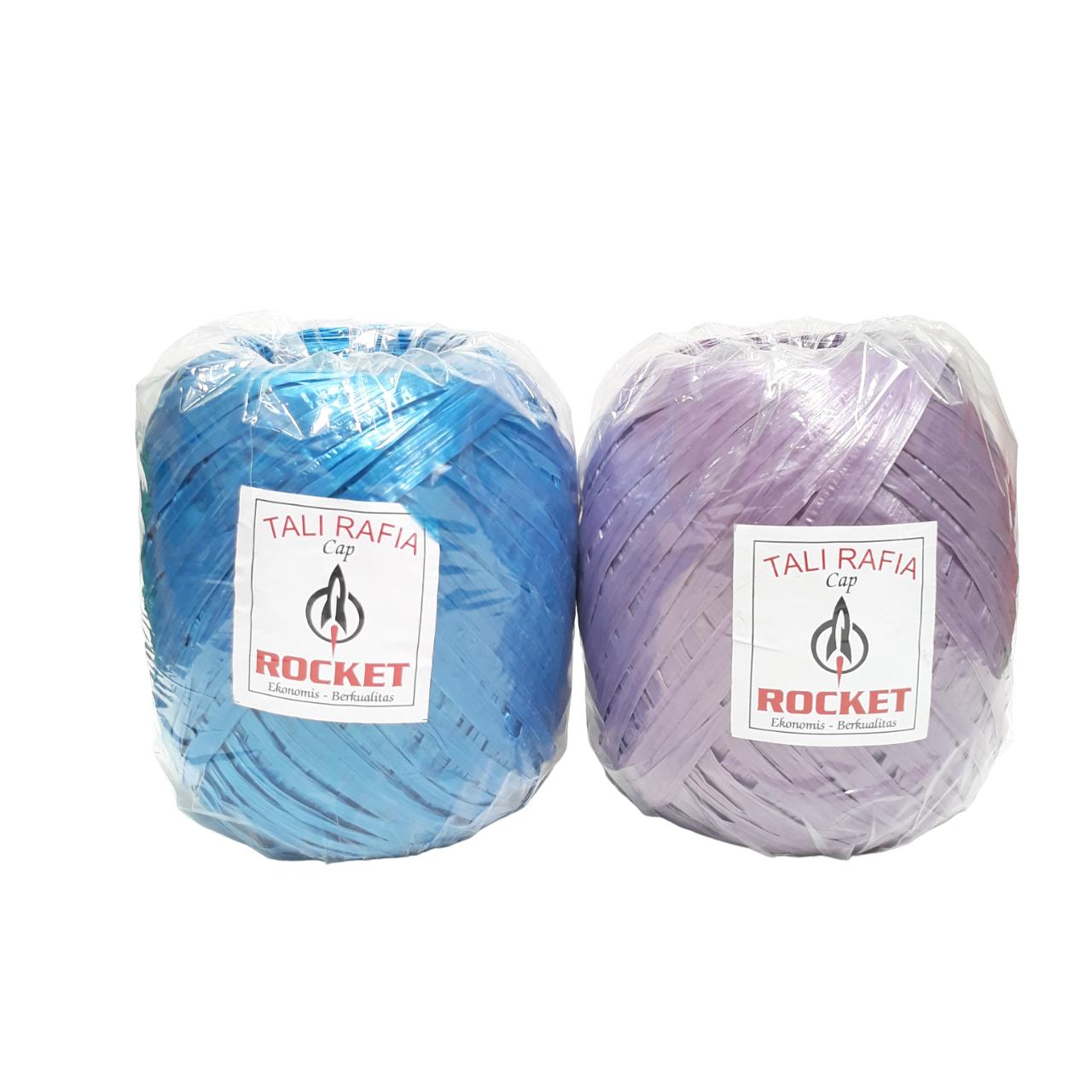 1/2 KG / ROCKET Tali Rafia Ikat Gulungan Kecil Plastik PVC Warna Roll