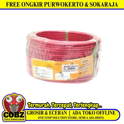 1 INTI x 4 MM x 50 M / KITANI NYA F Serabut Kabel Tembaga SNI Merah Roll