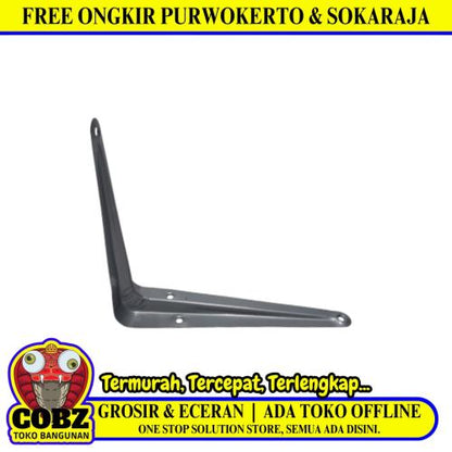 5 IN x 6 IN / TM Siku Rak L Shelf Brackets Penyangga Abu - Abu Tipis