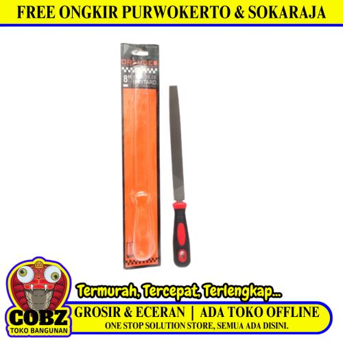 8 IN / ORANGE Kikir Besi Asah Needle Files Kotak Gagang Karet