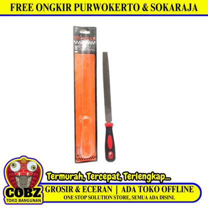8 IN / ORANGE Kikir Besi Asah Needle Files Kotak Gagang Karet