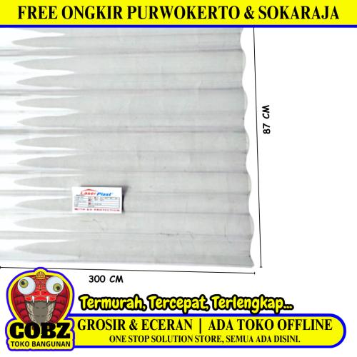 0.75 MM X 80 CM X 300 CM / LASERPLAST Seng Gelombang UV Transparan Lembar
