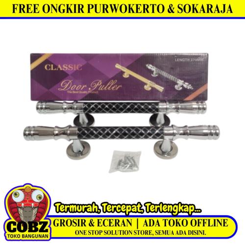 37 CM / CLASSIC Tarikan Pegangan Pull Handle Pintu Stainless Hitam Set