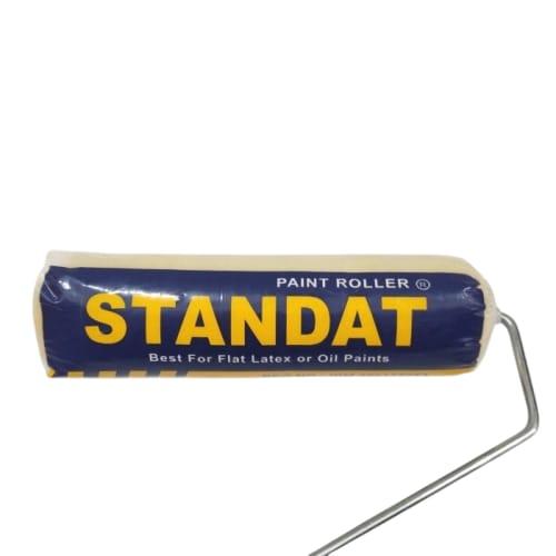 9 INCH / STANDAT  Kuas Busa Roll Cat Tembok Kayu Besi Besar + Gagang Set