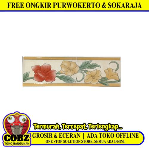 8 CM x 25 CM / NM CV572 List Keramik Dinding Kamar Mandi Brown Lembar