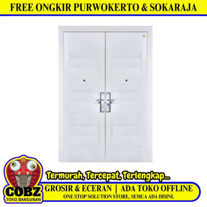5 CM x 150 CM x 230 CM / FORTRESS PRIME 150.01 DOUBLE DOOR Pintu Baja White Set
