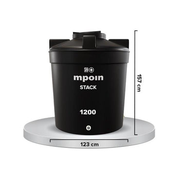 1200 L / MPOIN + STACK S1200 Water Torrent Tangki Tandon Air PVC Silver Stone + Acc Set