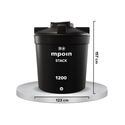 1200 L / MPOIN + STACK S1200 Water Torrent Tangki Tandon Air PVC Silver Stone + Acc Set