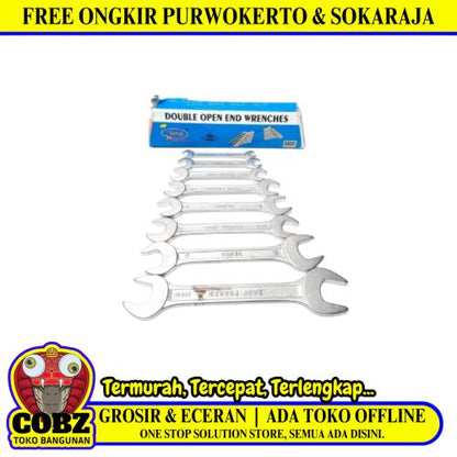 6 MM - 22 MM / VENUS Kunci Pas 2 Sisi Open End Wrench 8 Pcs Set