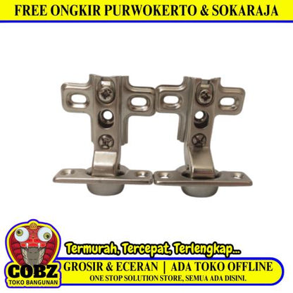 26 MM /HUBEN Engsel Sendok Bengkok Lemari Non Hidrolik Kecil Set