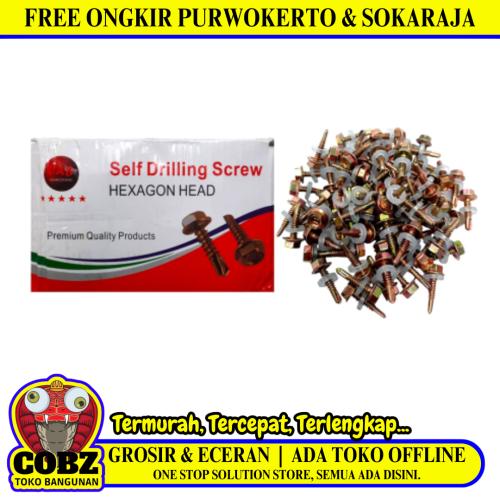 #12 x 20 MM / CAB Roofing Baut Sekrup Atap Baja Ringan Kuning Dus