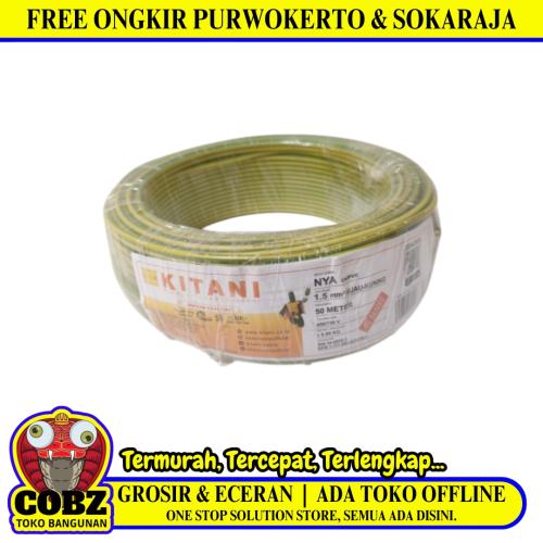 1 x 1.5 MM x 50 M / KITANI NYM Tunggal Kabel Tembaga SNI Kuning Roll