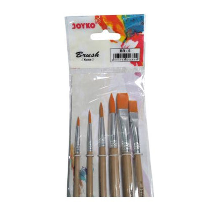 2 MM - 12 MM / JOYKO BR-5 Kuas Lukis Tembok Kayu Besi Air Acyrlic Paint Brush Set
