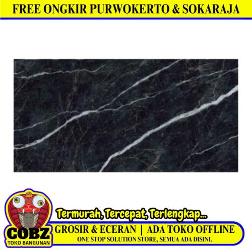 60 CM x 120 CM / SERENITY ARLINGTON NERO Granit Dinding Kamar Mandi Glossy Dus