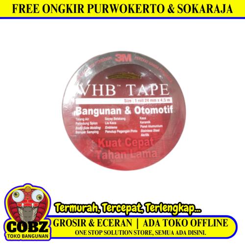 24 MM / 3M VHB Isolasi Bolak Balik Busa Double Foam Tape Abu Abu