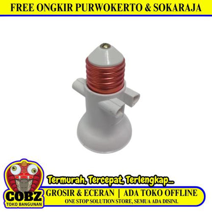 MATSUI 01 Fitting Lampu Kombinasi Socket Stop Kontak Putih