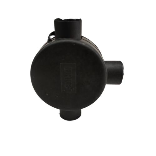 5/8 IN / TM Tee Dus Cabang 3 Way Tempat Kabel Plastik PVC Hitam